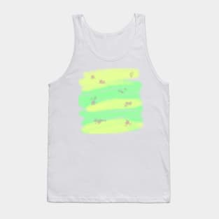 Yellow green watercolor glitter abstract art Tank Top